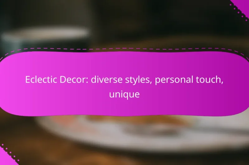 Eclectic Decor: diverse styles, personal touch, unique
