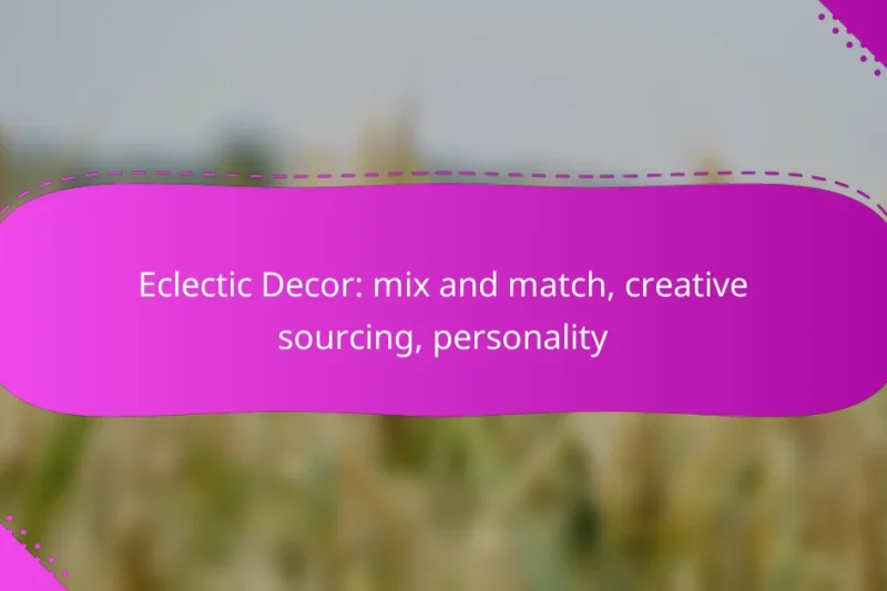 Eclectic Decor: mix and match, creative sourcing, personality