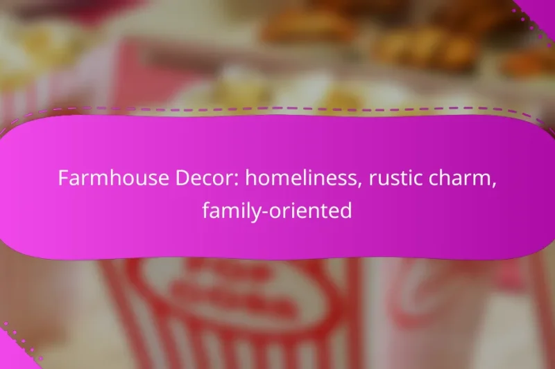 Farmhouse Decor: homeliness, rustic charm, family-oriented