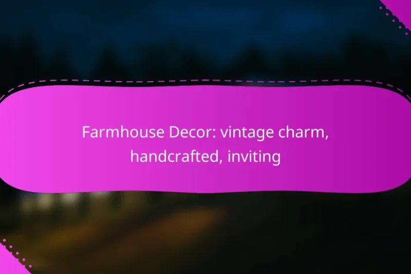 Farmhouse Decor: vintage charm, handcrafted, inviting
