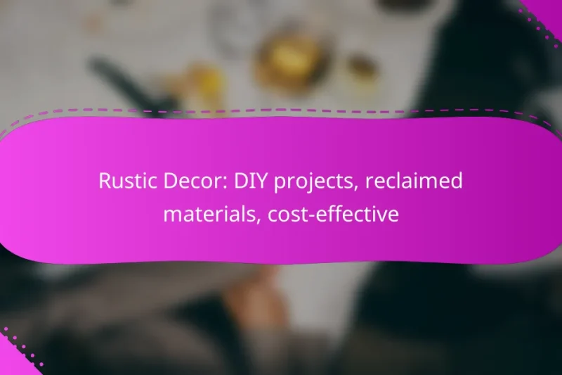 Rustic Decor: DIY projects, reclaimed materials, cost-effective