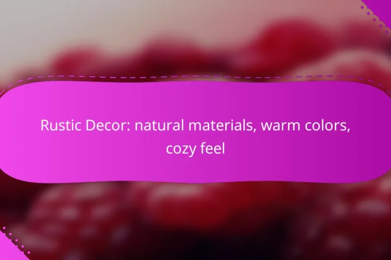 Rustic Decor: natural materials, warm colors, cozy feel