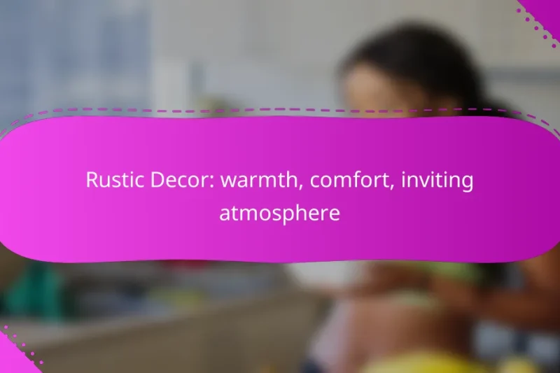 Rustic Decor: warmth, comfort, inviting atmosphere