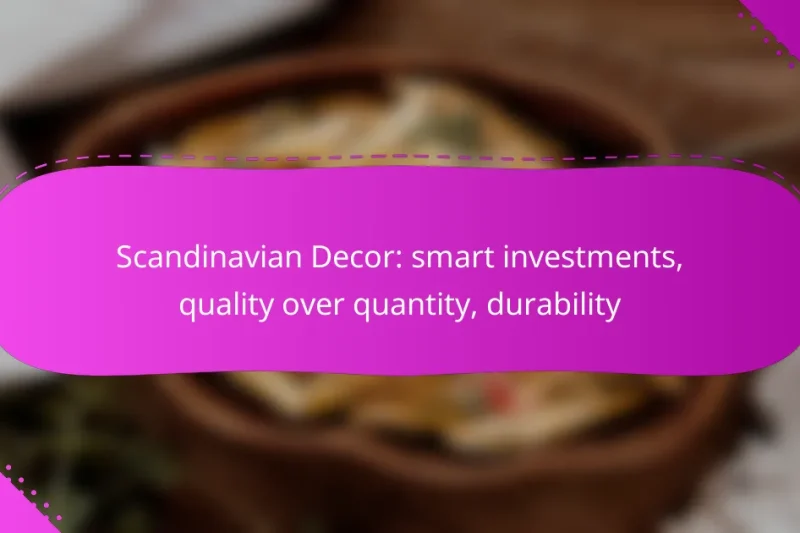 Scandinavian Decor: smart investments, quality over quantity, durability