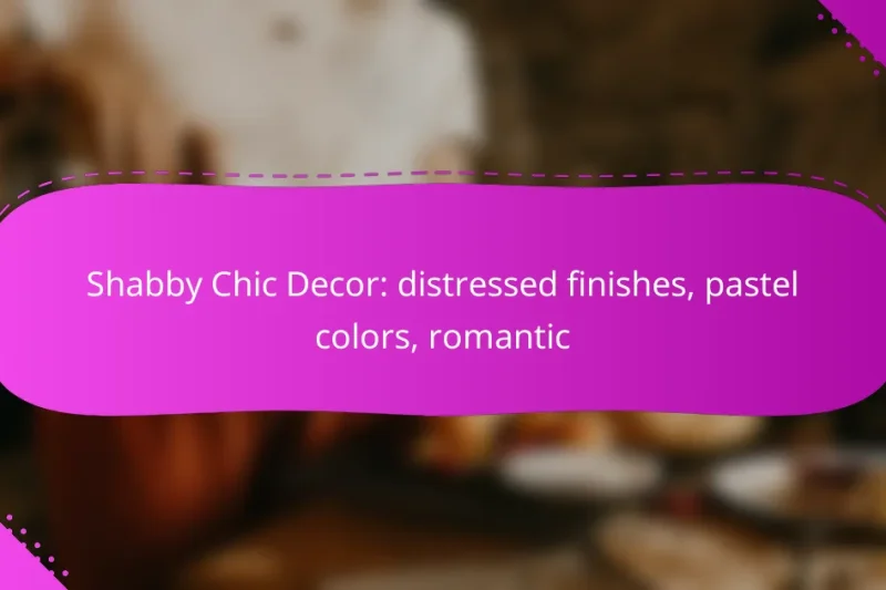 Shabby Chic Decor: distressed finishes, pastel colors, romantic