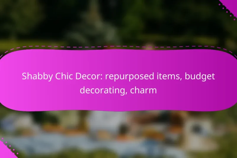 Shabby Chic Decor: repurposed items, budget decorating, charm