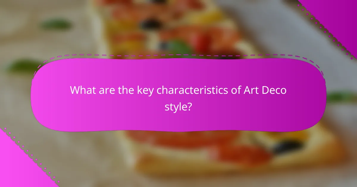 What are the key characteristics of Art Deco style?