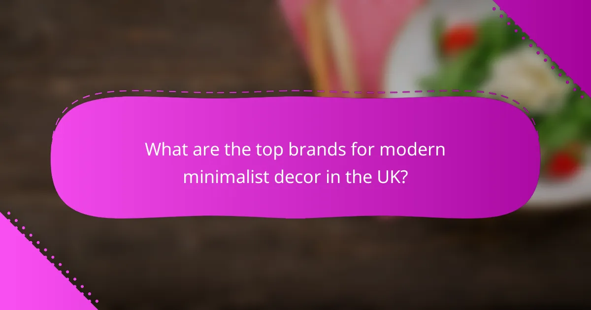 What are the top brands for modern minimalist decor in the UK?