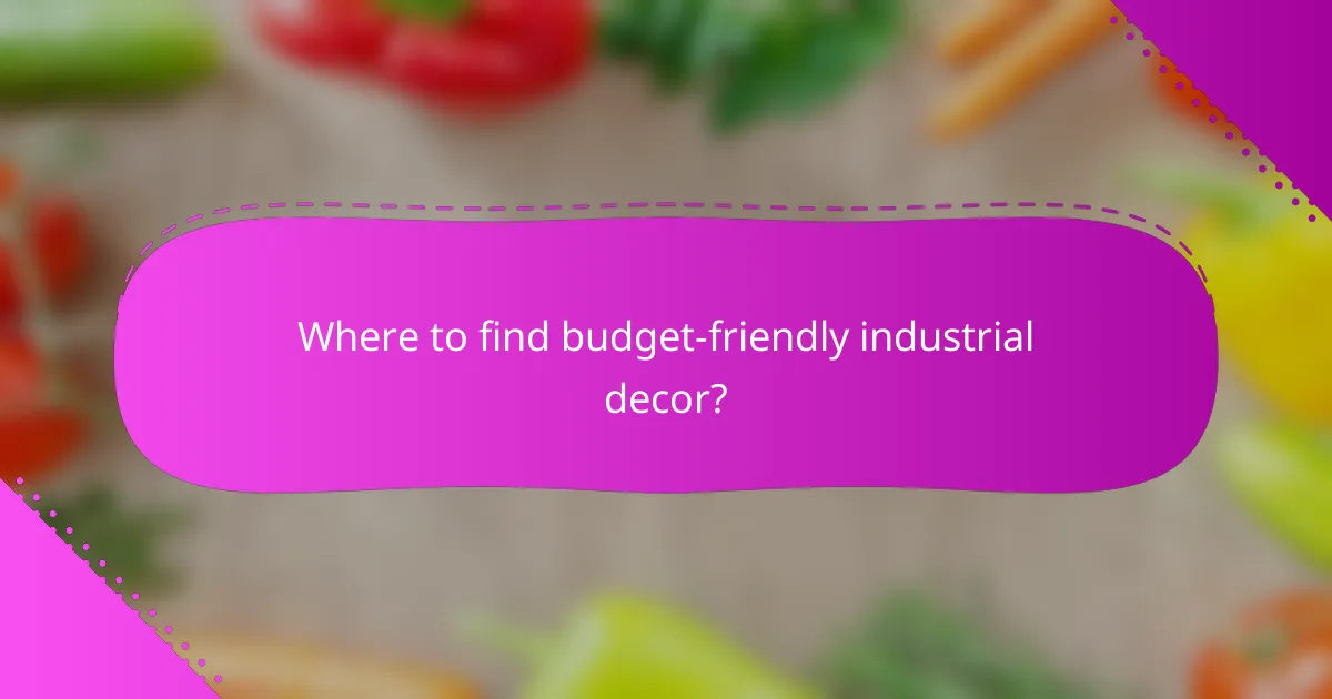 Where to find budget-friendly industrial decor?